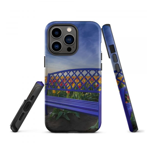 Bench among Tulips - Tough iPhone Case - Image 19