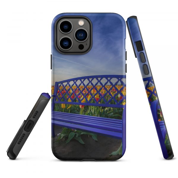 Bench among Tulips - Tough iPhone Case - Image 21