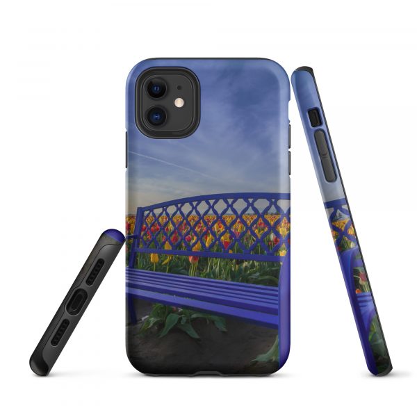 Bench among Tulips - Tough iPhone Case - Image 2