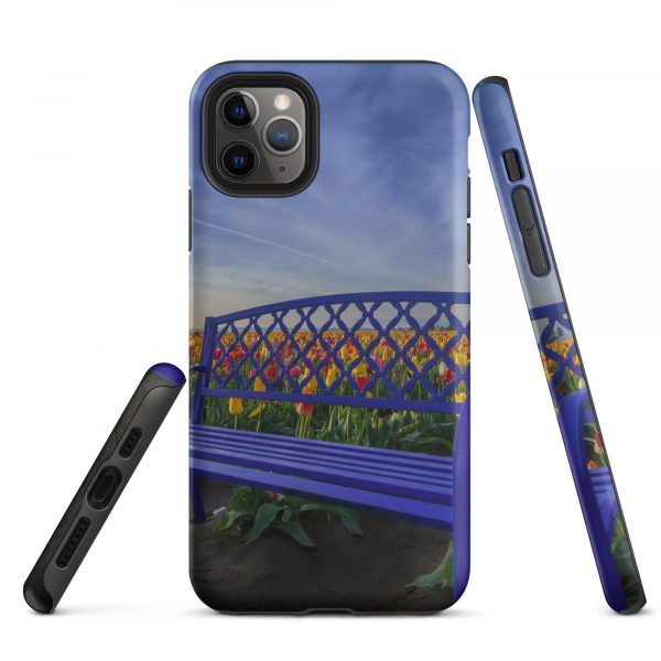Bench among Tulips - Tough iPhone Case - Image 6