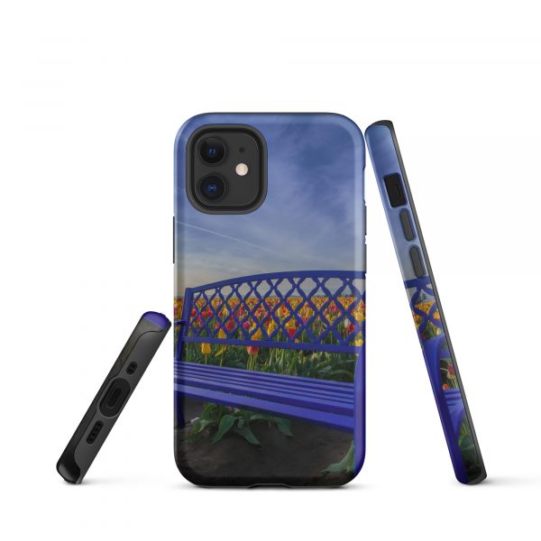 Bench among Tulips - Tough iPhone Case - Image 7