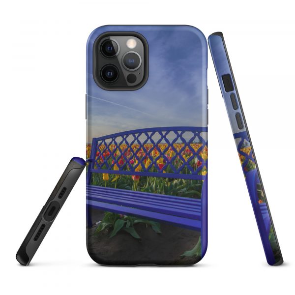 Bench among Tulips - Tough iPhone Case - Image 14