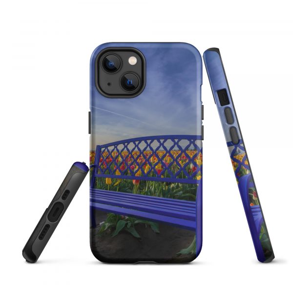 Bench among Tulips - Tough iPhone Case - Image 18